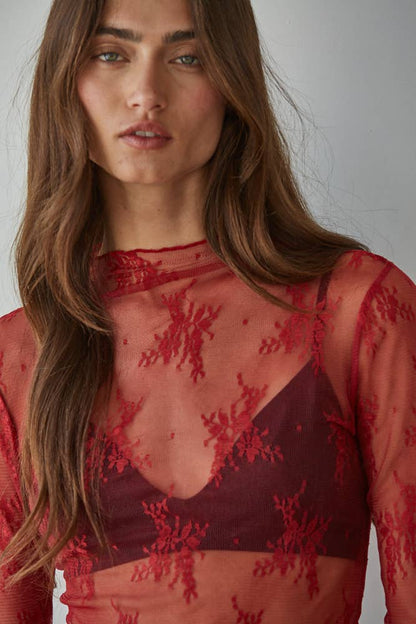 Jacquard Lace Top
