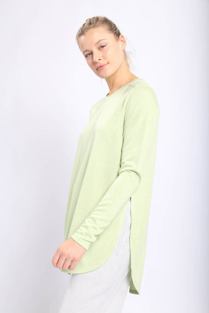Mono B | Long Sleeve Flow Top with Side Slit