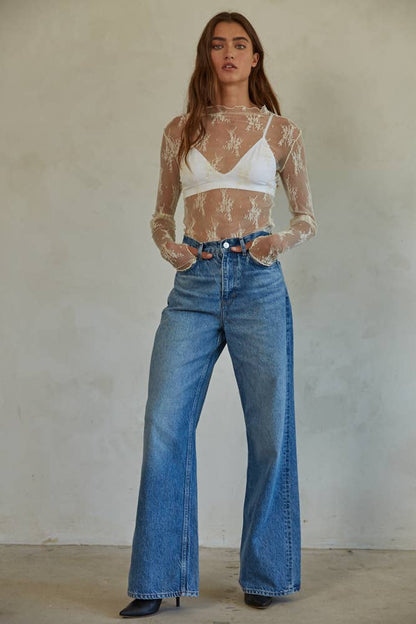 Jacquard Lace Top