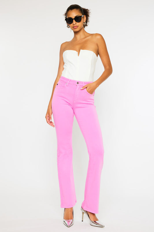 Kancan | High Rise Pink Bootcut Jeans