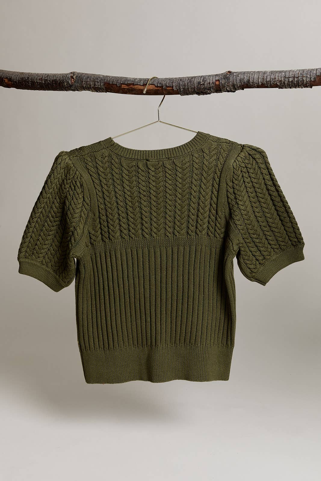 Puff Sleeve Cable Knit Sweater