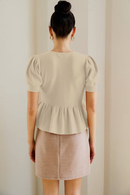 Rose Peplum Cardigan