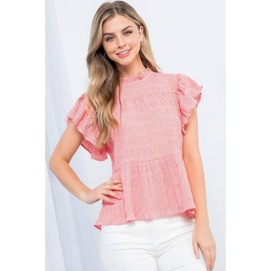 Smocked Gingham Top