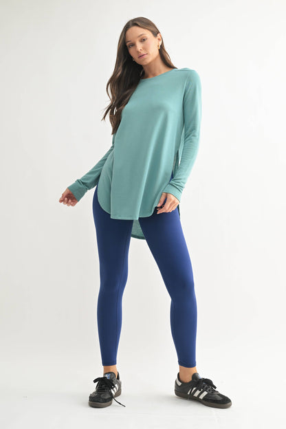 Mono B | Long Sleeve Flow Top with Side Slit
