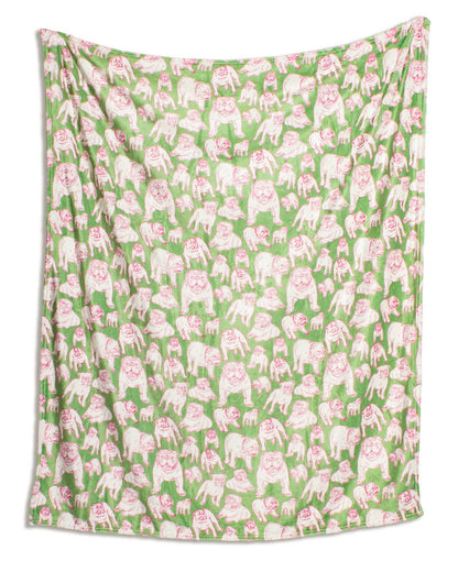 Pretty in Pink Bulldog Throw