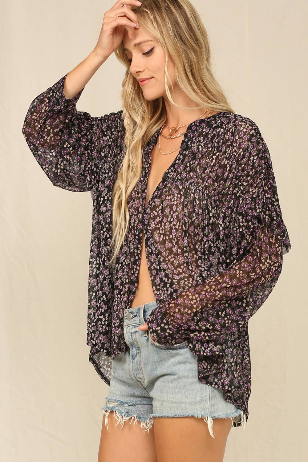 Floral Button-Down Blouse