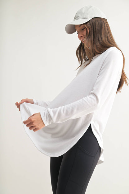 Mono B | Long Sleeve Flow Top with Side Slit