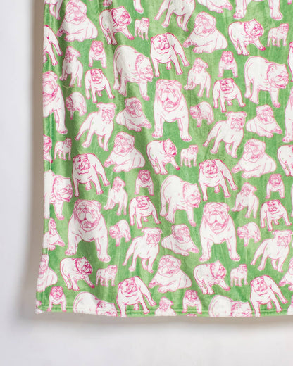 Pretty in Pink Bulldog Throw