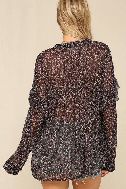 Floral Button-Down Blouse