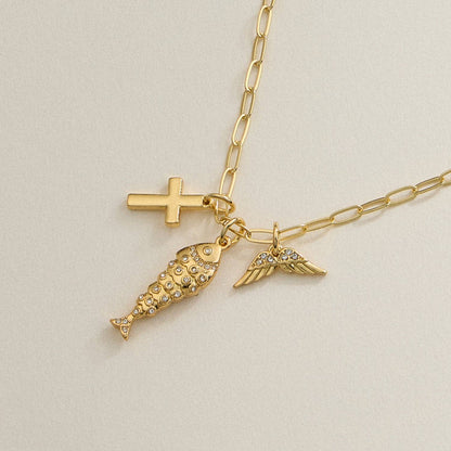Faith Charm Trio Necklace