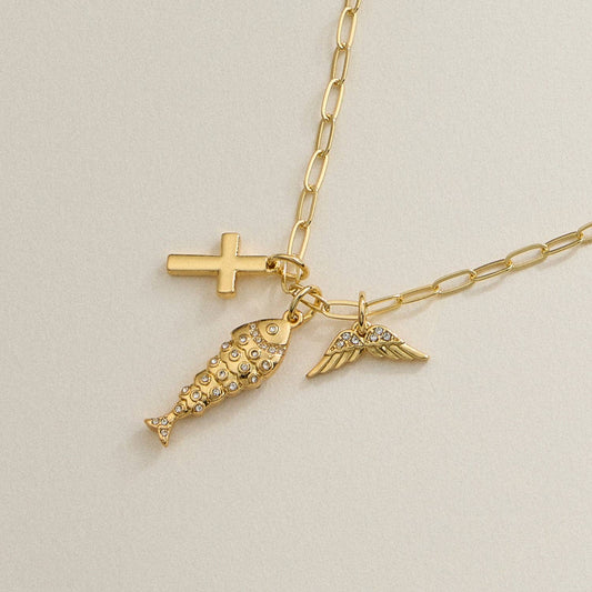 Faith Charm Trio Necklace