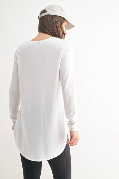 Mono B | Long Sleeve Flow Top with Side Slit