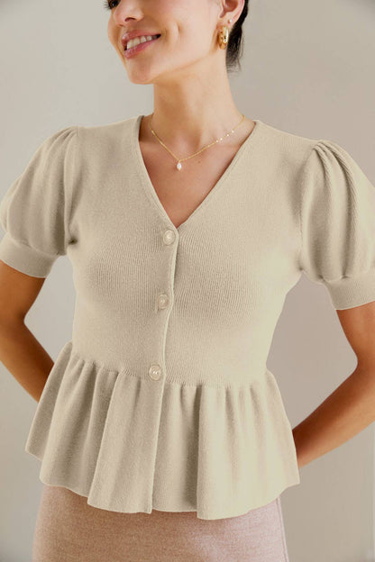 Rose Peplum Cardigan
