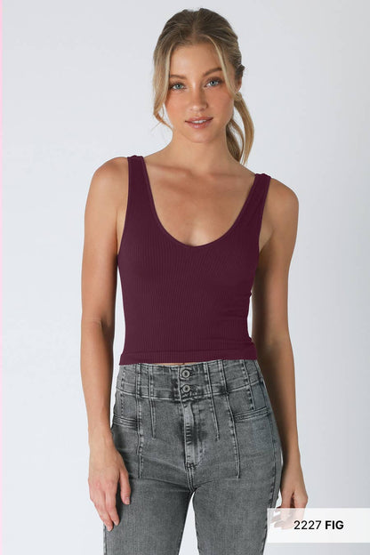 Reversible Ribbed Crop Top