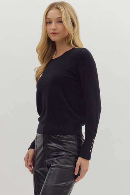 Entro | Button Detail Lightweight Sweater