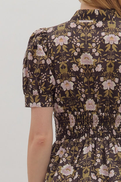 Entro | Floral Zipper Peplum Top