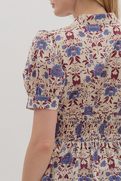 Entro | Floral Zipper Peplum Top