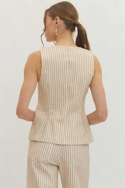 Entro | Striped Button Vest