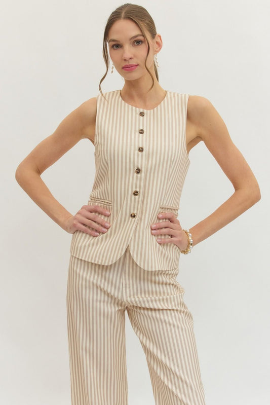Entro | Striped Button Vest