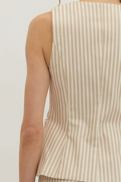 Entro | Striped Button Vest