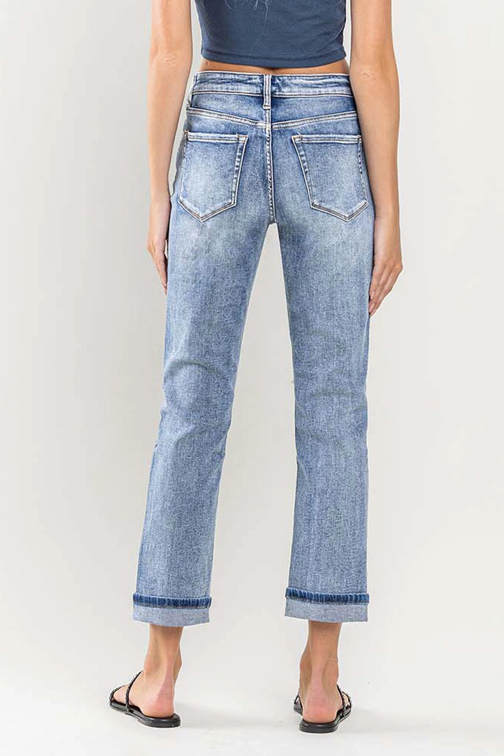 Vervet | High Rise Paint Splatter Cuffed Boyfriend Jeans FINAL SALE