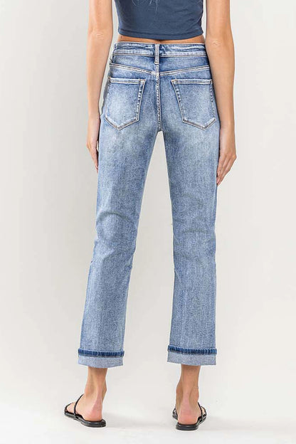 Vervet | High Rise Paint Splatter Cuffed Boyfriend Jeans FINAL SALE