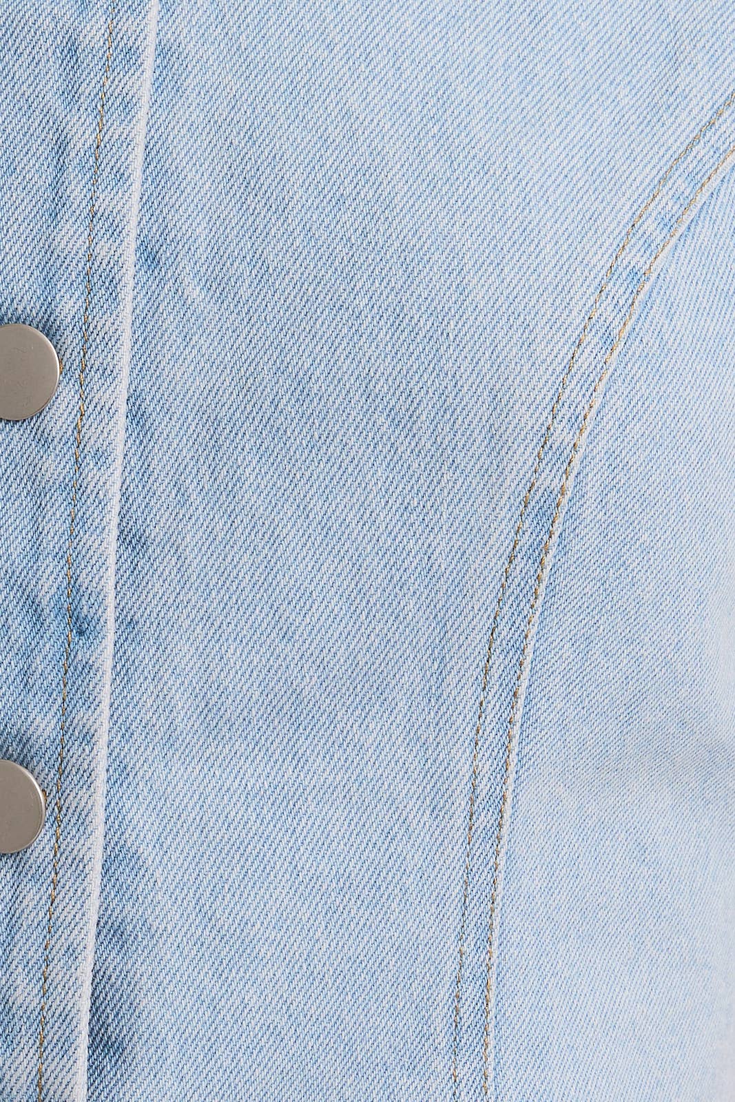 Button Front Sleeveless Denim Top