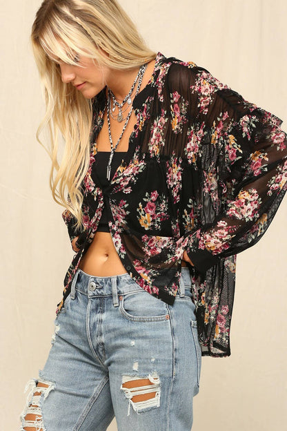 Floral Button-Down Blouse