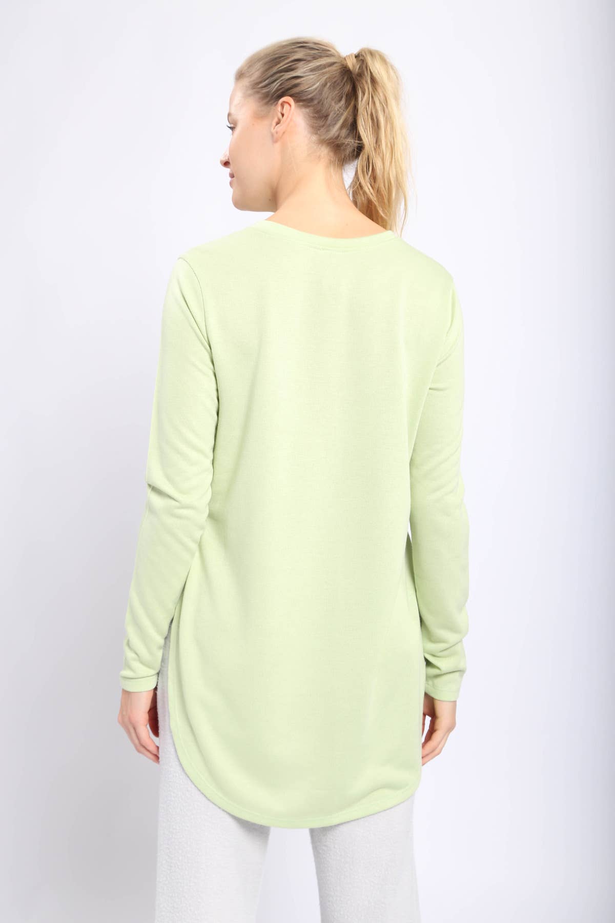 Mono B | Long Sleeve Flow Top with Side Slit